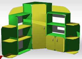 Детские игровые стенки и стелажи для садика